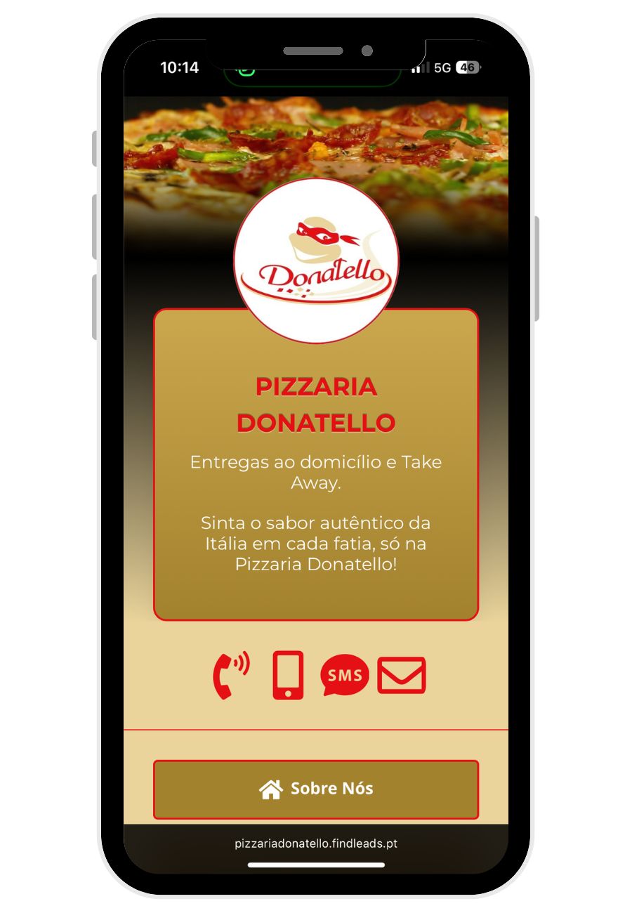 FindLeads - Cartão de Visita Digital